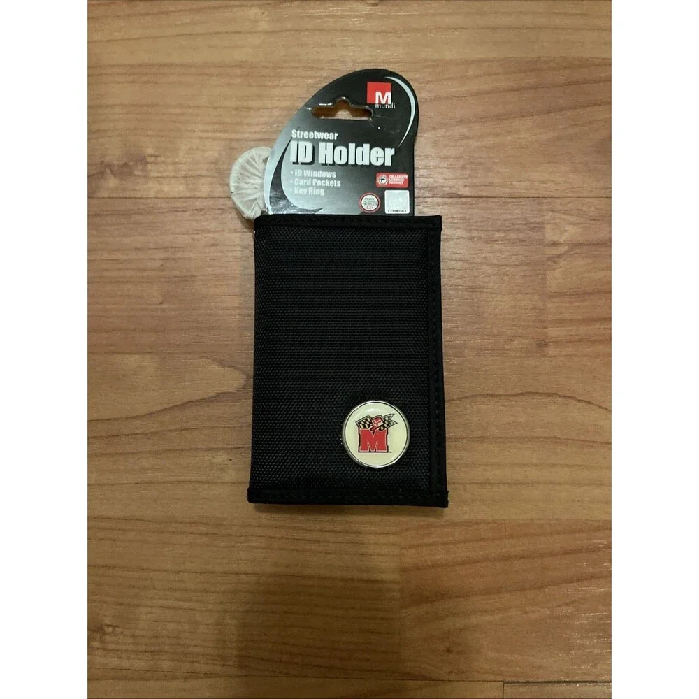Streetwear Id Holder Maryland Terripans Canvas Id Window Key Ring Black